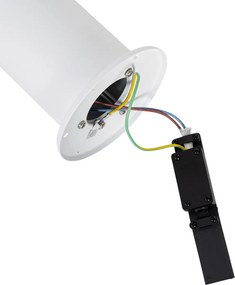 Lampada da esterno in piedi bianca con paralume opalino 50 cm - Odense