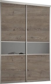 Kit anta scorrevole con binario Las Vegas 2 ante rovere e argento L 120 x H 270 cm