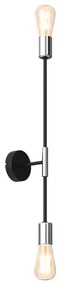 Applique FLAME 2xE27/60W/230V nero/cromo lucido