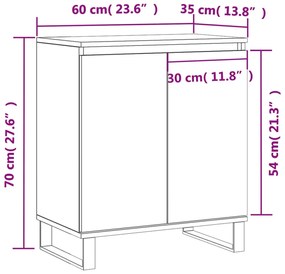 Credenza Rovere Sonoma 60x35x70 cm in Legno Multistrato