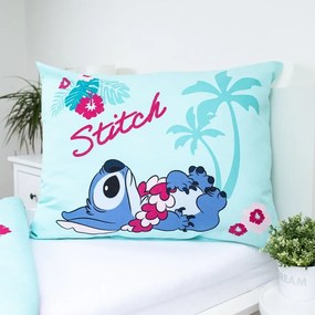 Set copripiumino e federa da bambini blu in cotone per letto singolo 140x200 cm Lilo a Stitch "Hawaii" – Jerry Fabrics