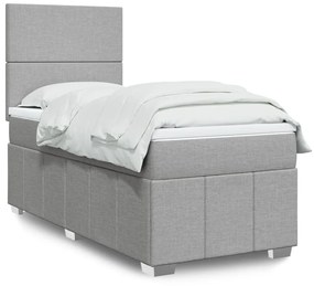 Giroletto A Molle Con Materasso Grigio Chiaro100x200 Cm Tessuto /