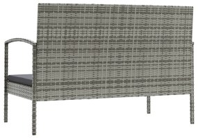 Set Divani da Giardino 16 pz con Cuscini in Polyrattan Grigio