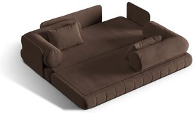 Divano marrone allungabile con rivestimento in velluto 206 cm Kemi – Cosmopolitan Design