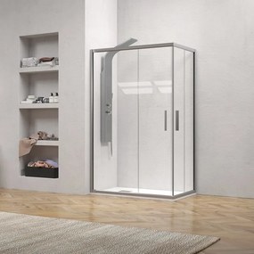 Box doccia 70x70 telaio argento opaco doppio scorrevole | KE-1000A - KAMALU