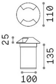 Ideal Lux - Lampada LED segnapasso ROCKET LED/3W/230V CRI 90 IP65 cromo opaco