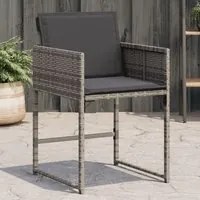 Sedie da Giardino con Cuscini 4pz Grigio in Polyrattan 4007477