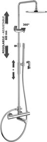 Paffoni birillo zcol721liq colonna doccia regolabile con miscelatore termostatico soffione e doccetta con flessibile cromo