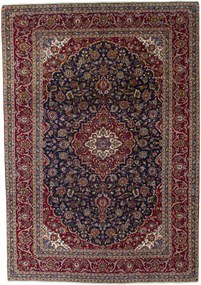 Kashan Tappeto 420 x 300 Blu (Iran) Annodato A Mano