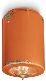 Plafoniera Vintage Ceramica Arancio 1 Luce E14