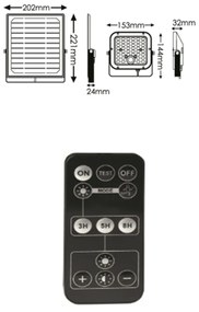 Proiettore Solare Separato Moderno Weston Pc Nero Led Integrato 10W 6000K Ip65