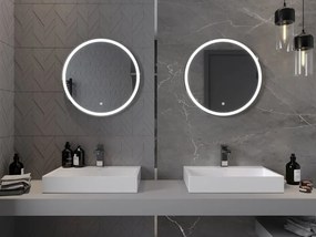 Mexen Gobi specchio da bagno illuminato, rotondo 60 cm, LED 6000K, anti-appannamento - 9801-060-060-611-00