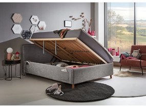 Letto da bambini grigio imbottito con contenitore con rete inclusa 120x200 cm Fun – Meise Möbel