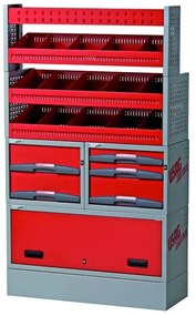 Armadietto da officina USAG Composizione per allestimento furgone in acciaio 5 cassetti 4 ripiani, L 99 x P 37.5 x H 168.8 cm