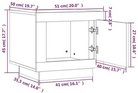 Tavolino da Salotto Nero 51x50x45 cm in Legno Multistrato