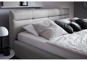 Letto matrimoniale imbottito grigio con contenitore con griglia 180x200 cm Lotte - Meise Möbel