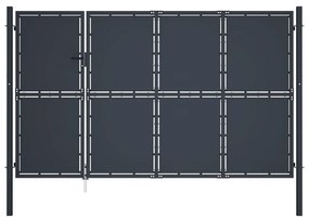 Cancello Di Recinzione İn Acciaio 350x175 Cm Antracite /