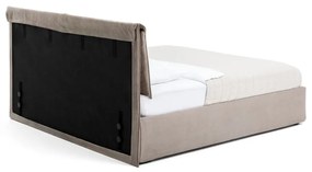 Letto matrimoniale imbottito grigio tortora con contenitore e rete inclusi 180x200 cm Thessa Pillow – Bonami Selection