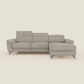 Estro Divano estraibile con chaise-longue e poggiatesta reclinabili in tessuto impermeabile T14 tortora