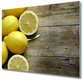 Tagliere in vetro Limoni sul legno 60x52 cm