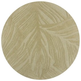 Tappeto rotondo in lana verde ø 160 cm Lino Leaf - Flair Rugs