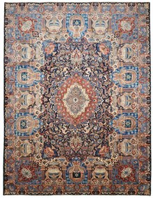 Kashmar Tappeto persiano 390x300 Blu (Iran) Annodato A Mano