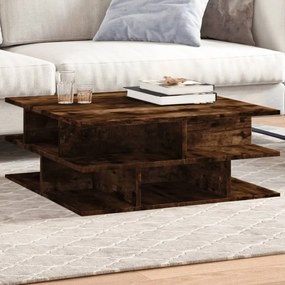 Tavolino Da Salotto Rovere Fumo 70x70x29 Cm Legno Multistrato /