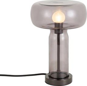 Lampada da tavolo Hotel Chic color canna di fucile con vetro fumé - Amara