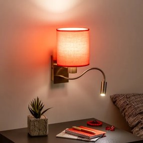 Brilagi - Applique a LED NUBILA 1xE27/25W/230V + LED/3W ottone/rosso