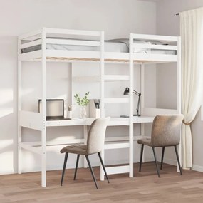 Giroletto Soppalco Senza Materasso Bianco 75x190cm Legno Pino /