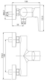 Cersanit S951-353 - Rubinetto doccia MODUO cromo lucido