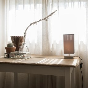 Lampada da tavolo moderna grigia con acciaio - Milo