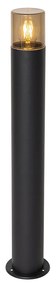 Lampada da esterno a stelo nera con paralume fumé 70 cm - Odense