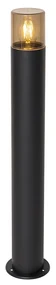 Lampada da esterno a stelo nera con paralume fumé 70 cm - Odense