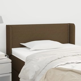 Testiera Ad Orecchio Marrone Scuro 83x16x78/88 Cm İn Tessuto /