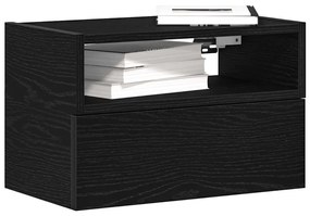 Comodini A Muro 2 Pz Nero 45x26x28,5 Cm /