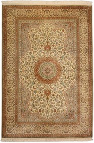 Cashmere Silk Tappeto 180x130 Beige (Indian) Annodato A Mano