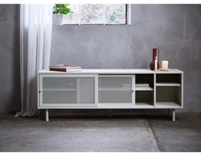 Mobile TV grigio in metallo 160x55x45 cm Veep – Unique Furniture