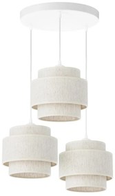 Lampadario a sospensione BOHO con cavo 3xE27/60W/230V bianco