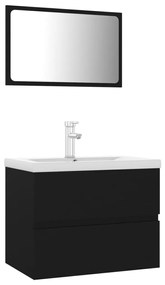 Set mobili da bagno nero in truciolato