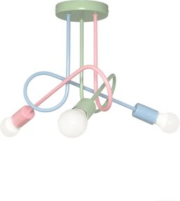 Plafoniera da soffitto OXFORD 3xE27/15W/230V verde/rosa/blu