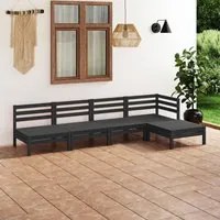 Set Salotto da Giardino 5 pz in Legno Massello di Pino Nero 3082661