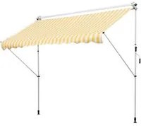 EasyComfort Tenda da Sole a Bracci 3x1.5m con Manovella e Struttura Telescopica, Giallo e Bianco