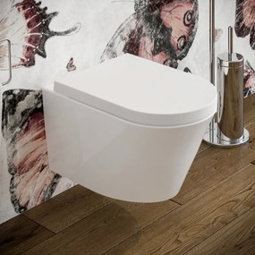 Vaso WC Sospeso filo muro in ceramica completo di sedile softclose Arco