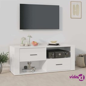 vidaXL Mobile Porta TV Bianco Lucido 100x35x40 cm in Legno Multistrato