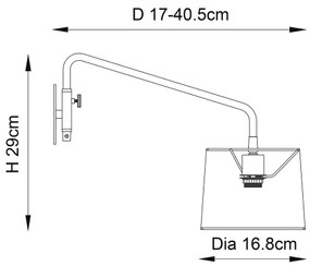 Endon 79500 - Applique CARLSON 1xE14/40W/230V grigia/nera