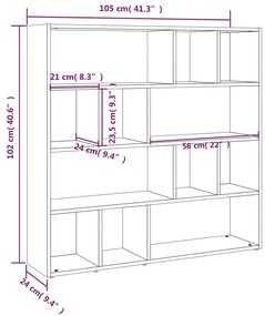 Libreria/Divisorio Nero 105x24x102 cm