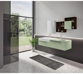 Mobile sottolavabo e lavabo Ginevra per vasca a sinistra avocado L 170 x H 36 x P 51 cm