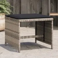 Sgabelli Giardino Cuscini 4pz Grigio Chiaro 41x41x36 Polyrattan 365046