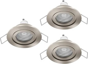 Eglo 902239 - Set 3x LED, plafoniera da incasso per bagno BARRANCO, 1xGU10/4,5W/230V, IP44, cromo